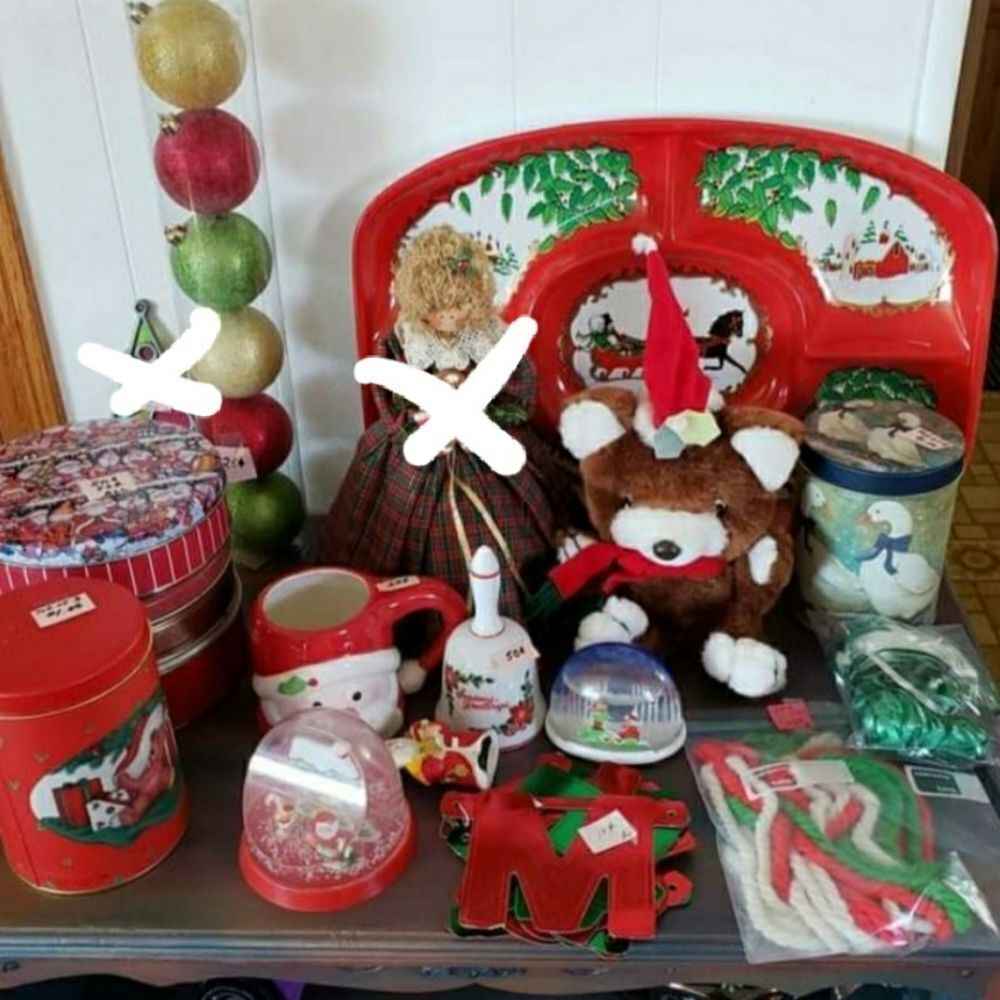 Grab Box of Various Christmas Items